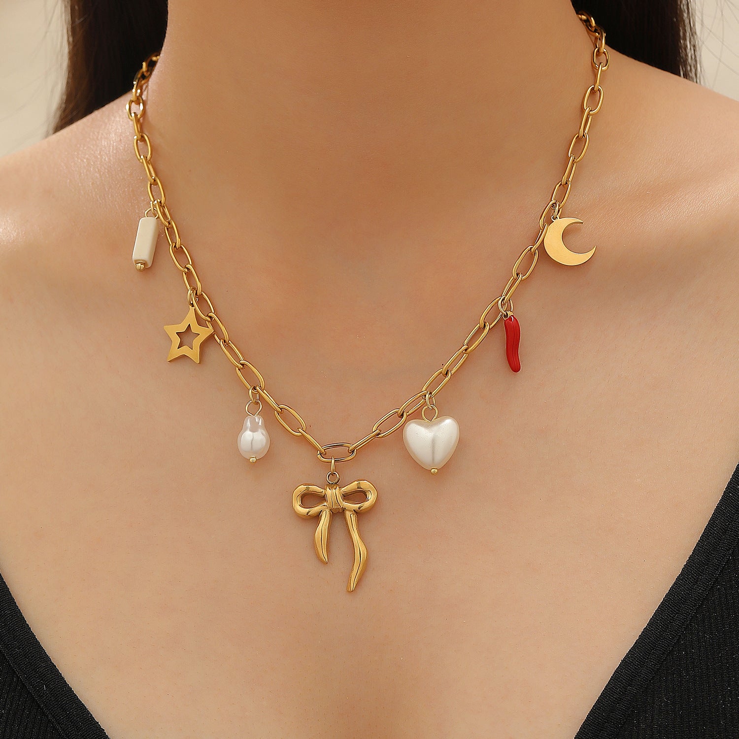 Wholesale Fruit Geometric Pendant Clavicle Necklace